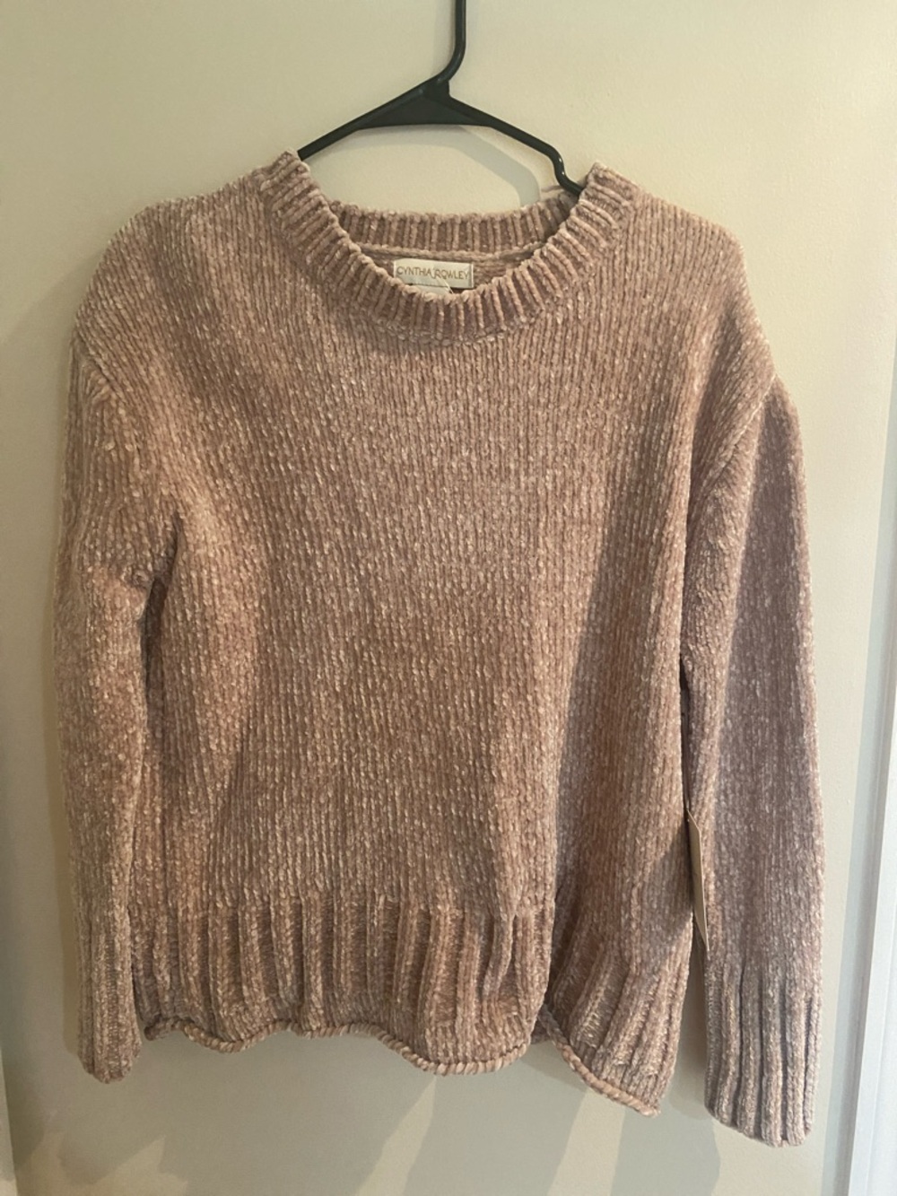 Cynthia Rowley Dusty Mauve Chenille Crew Sweater